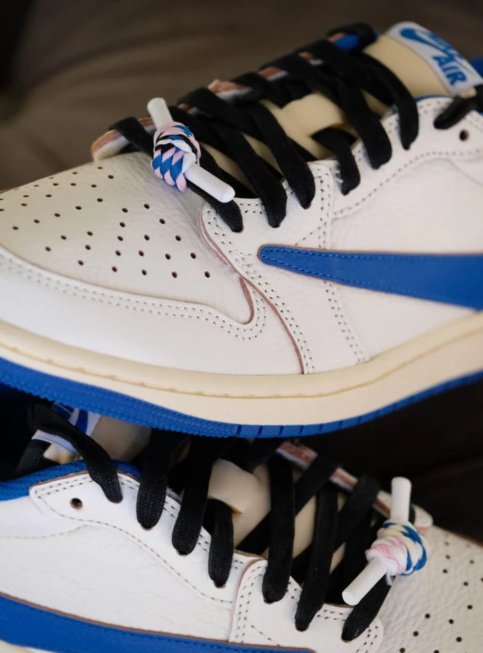 Air Jordan 1 Retro Low OG SP Fragment x Travis Scott Sail Military Blue