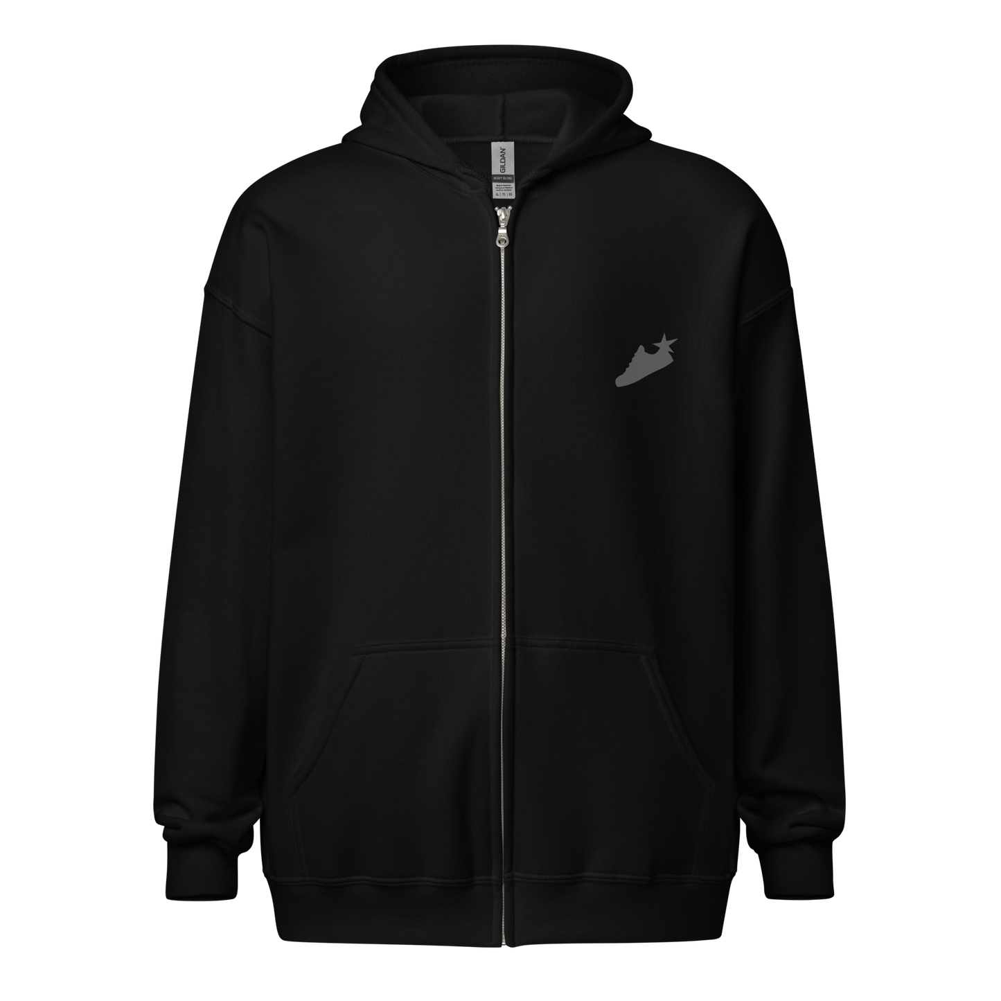 Felpa con cappuccio e zip misto pesante unisex