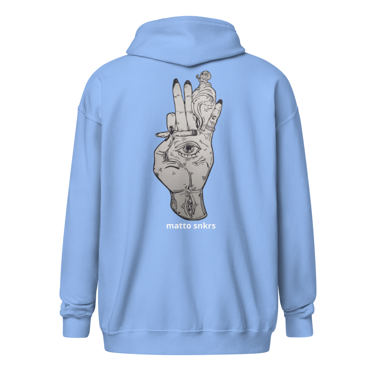 Felpa con cappuccio e zip misto pesante unisex