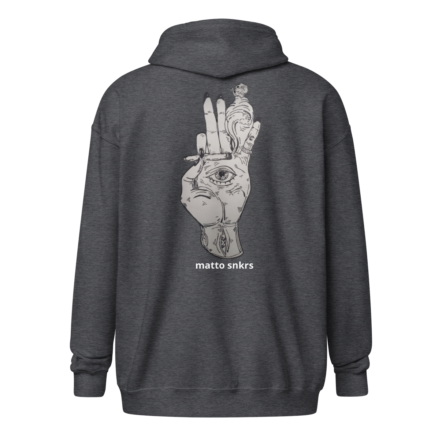 Felpa con cappuccio e zip misto pesante unisex