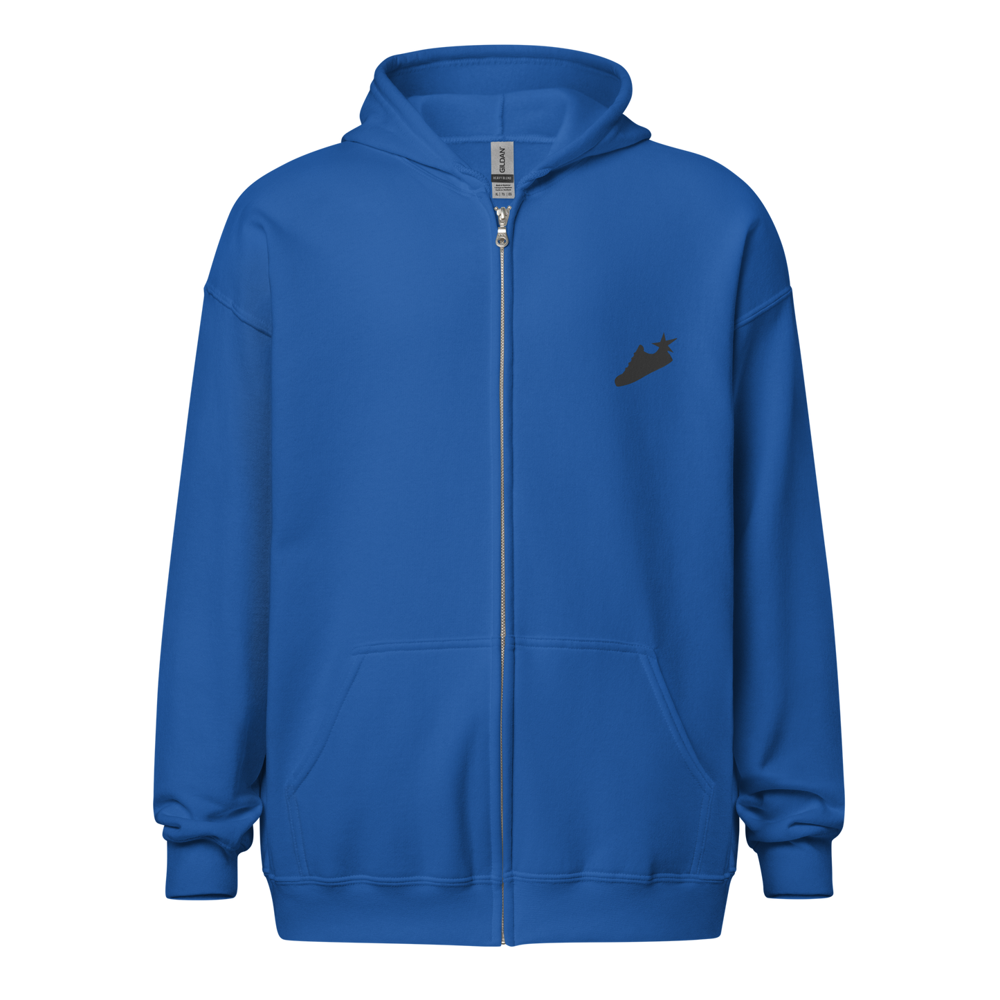 Felpa con cappuccio e zip misto pesante unisex