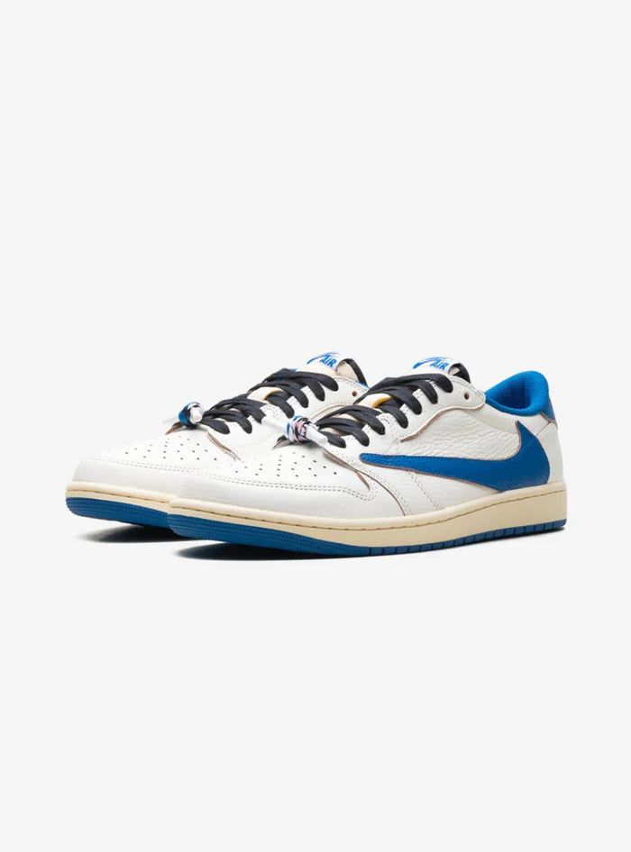 Air Jordan 1 Retro Low OG SP Fragment x Travis Scott Sail Military Blue