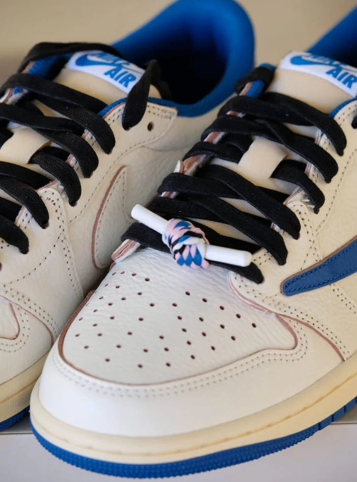 Air Jordan 1 Retro Low OG SP Fragment x Travis Scott Sail Military Blue