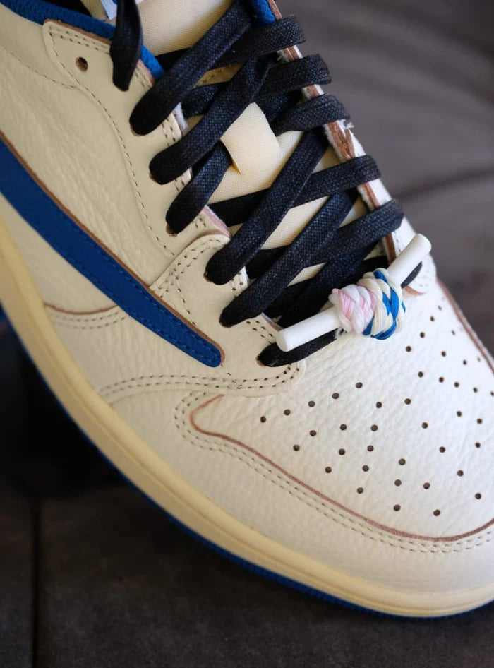 Air Jordan 1 Retro Low OG SP Fragment x Travis Scott Sail Military Blue