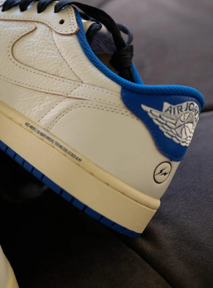 Air Jordan 1 Retro Low OG SP Fragment x Travis Scott Sail Military Blue