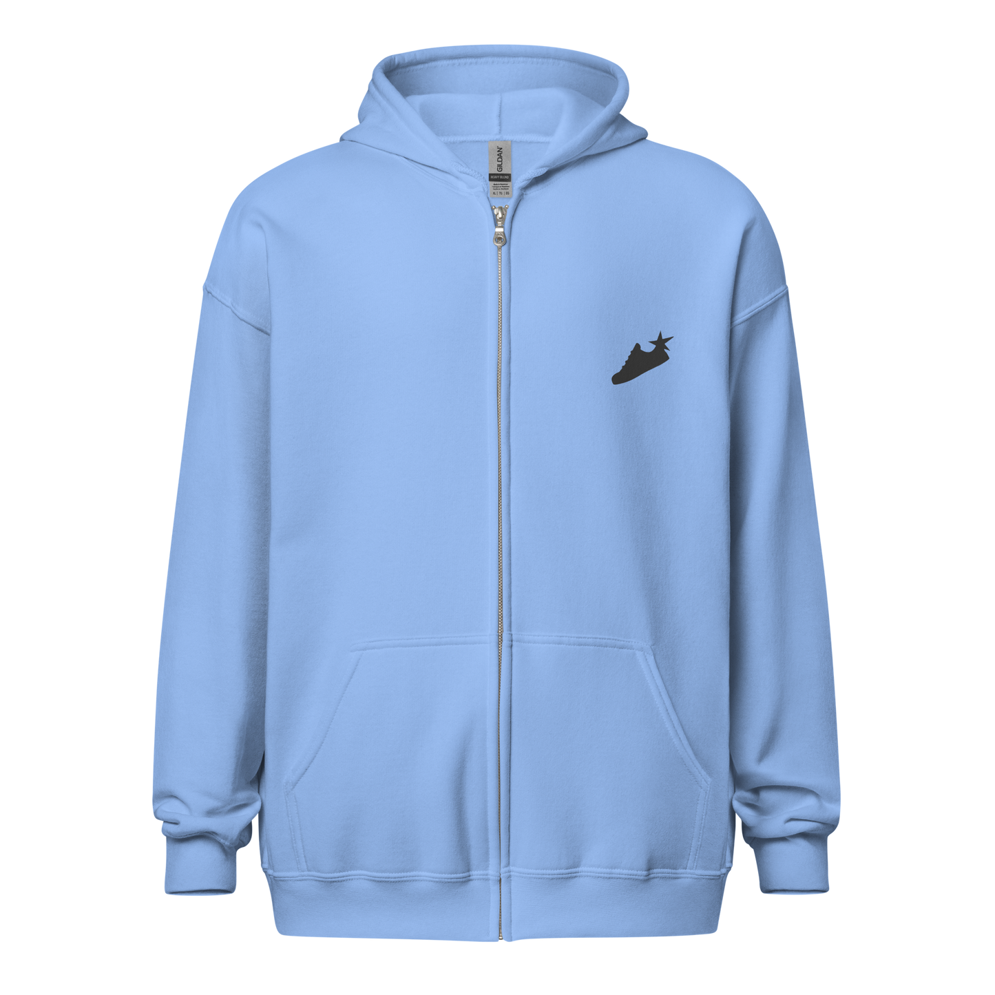 Felpa con cappuccio e zip misto pesante unisex