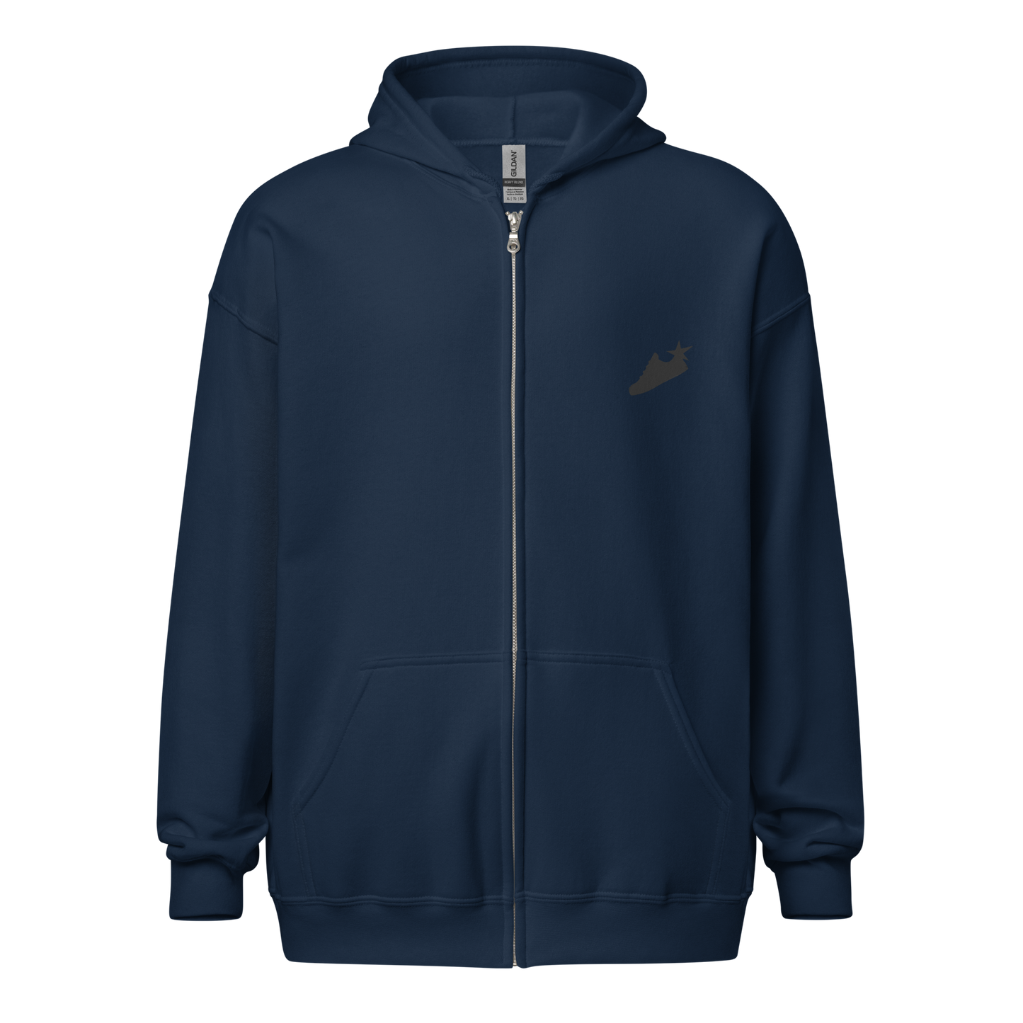Felpa con cappuccio e zip misto pesante unisex