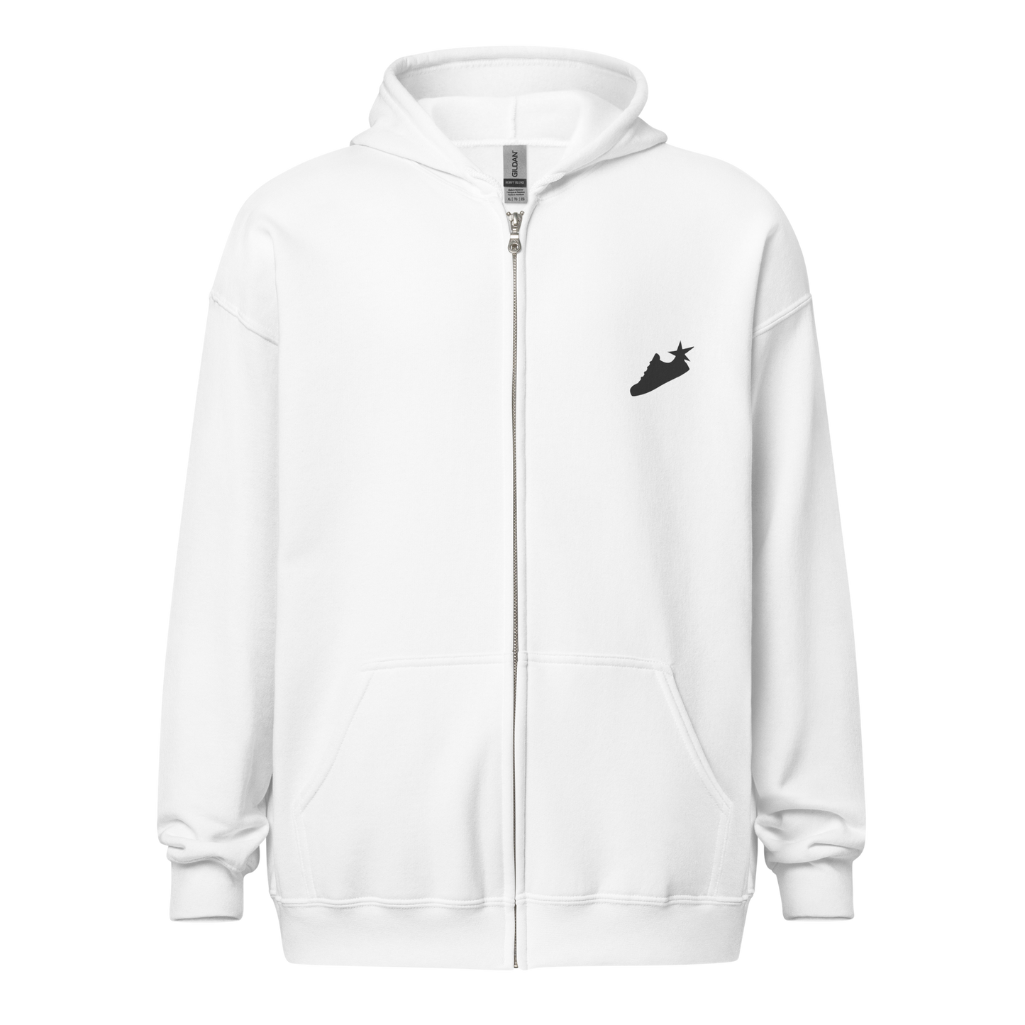 Felpa con cappuccio e zip misto pesante unisex